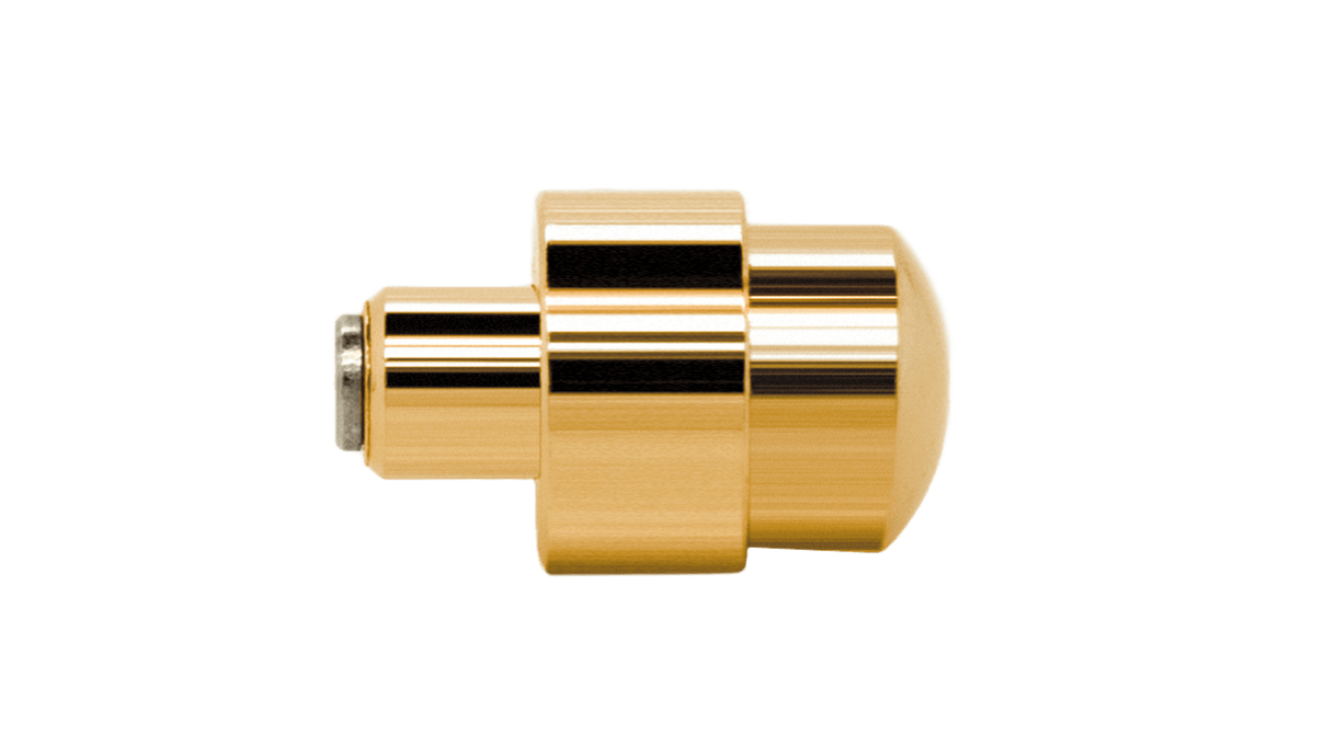 Poussoirs étanches P510Y pour des chronographes pour presser, tête Ø 3,4 mm, tube Ø 2,0 mm, coup de bouton 1,6 mm, dorés ( 3 microns )