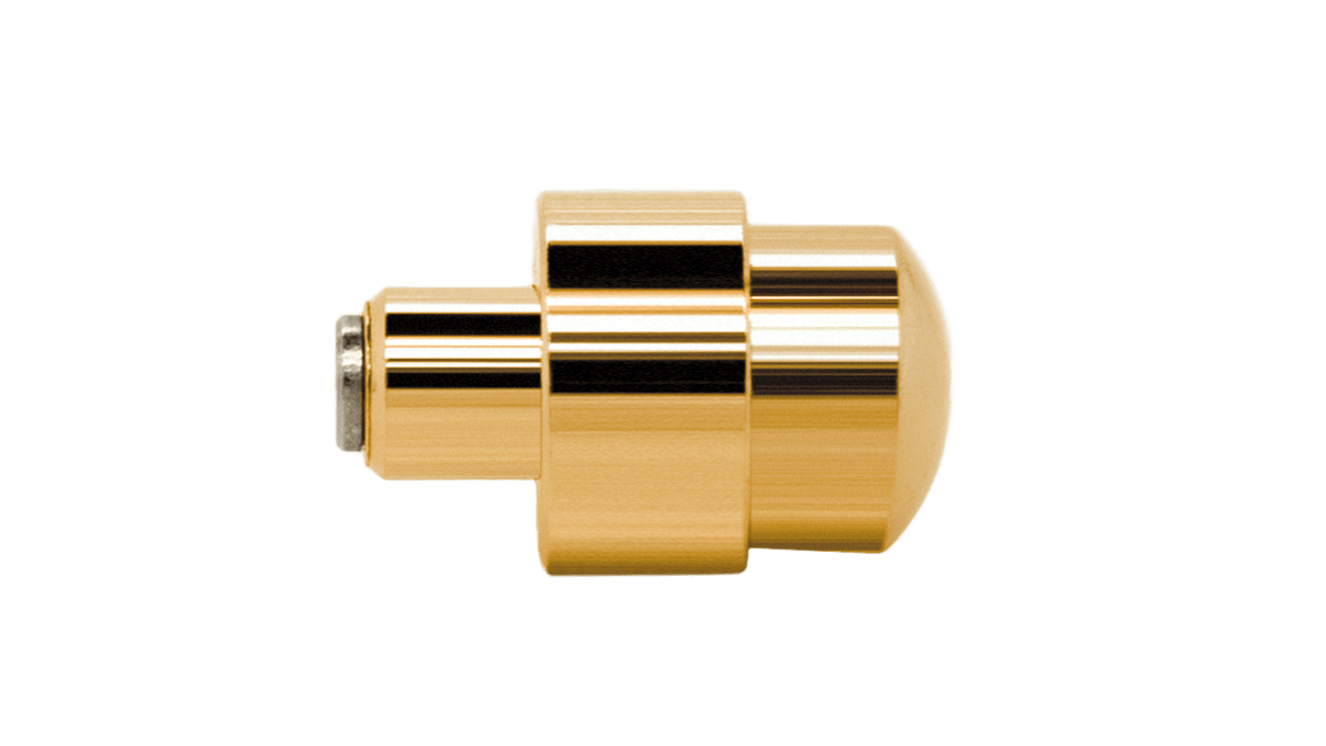 Poussoirs étanches P530Y pour des chronographes pour presser, tête Ø 3,4 mm, tube Ø 2,5 mm, coup de bouton 1,25 mm, dorés ( 3 microns )
