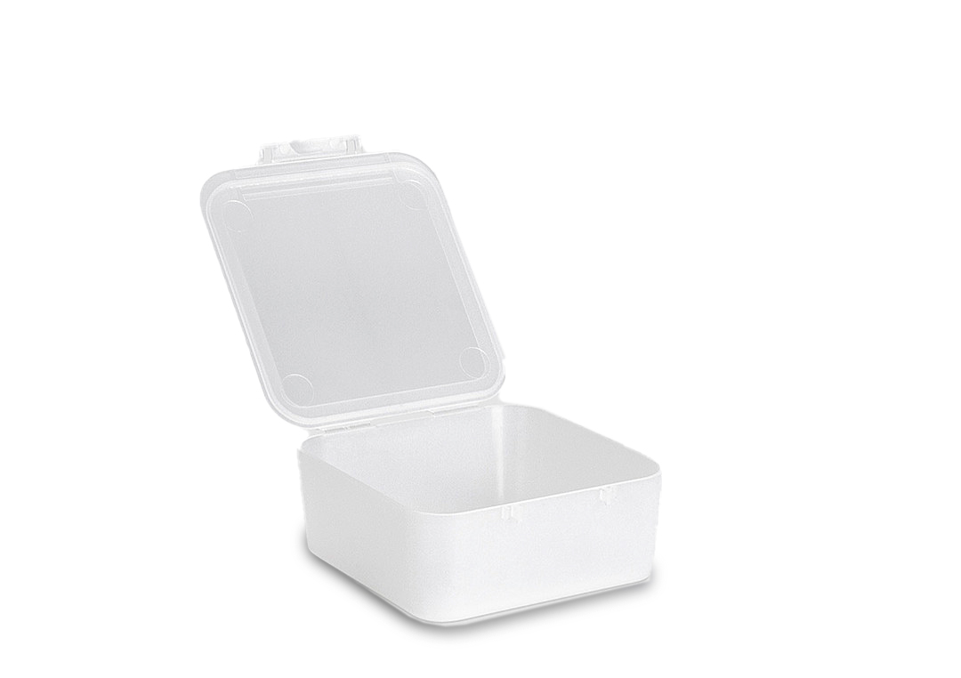 100 boîtes protectrices en polypropylène transparent, avec fermeture à chanières