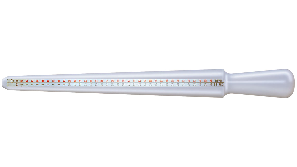 Bergeon 5235-4-PB triboulet pour bagues, Delrin, blanc, FR, US, UK, circonférence