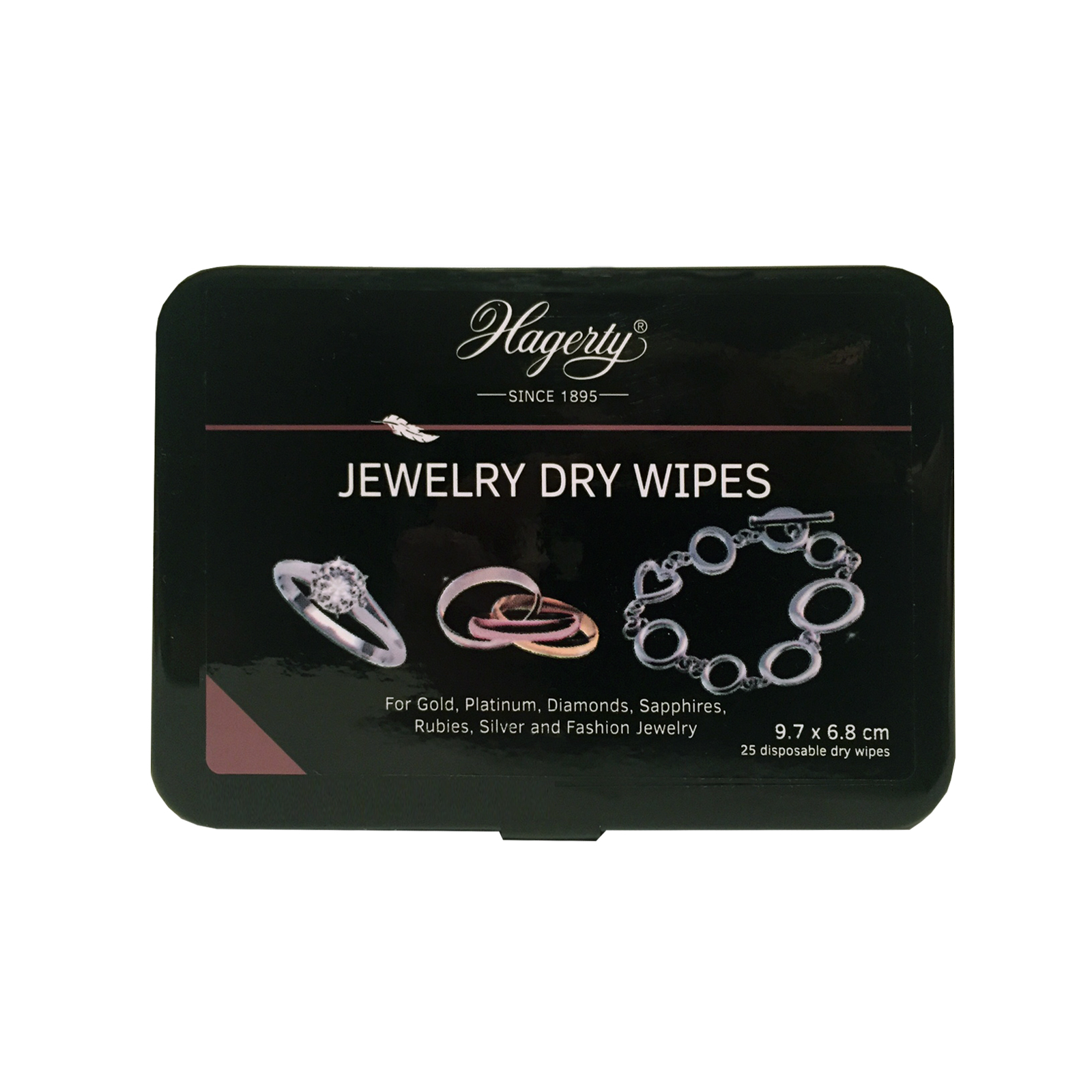 Hagerty Jewel Dry Wipes, 25 lingettes jetables, 97 x 68 mm