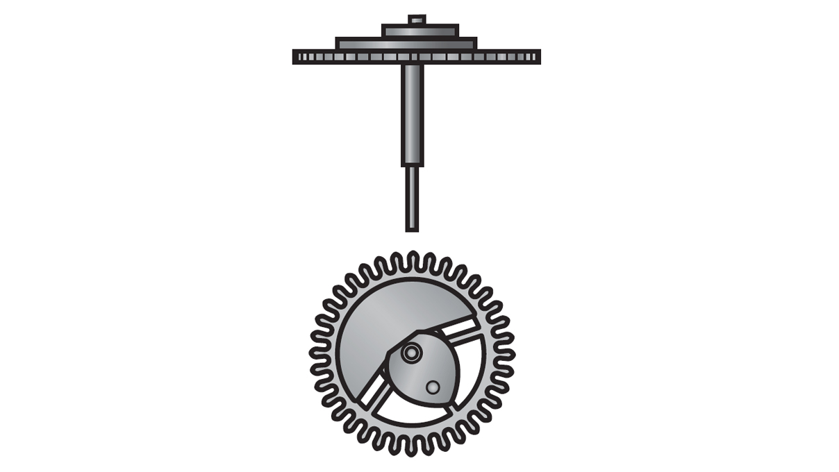 Sellita Mobile compteur de minutes - monté - Aiguillage 1 pour SW500-1 Partie 8020