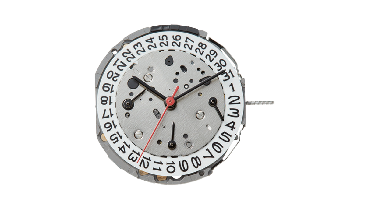Mvt. Miyota JP75 12 1/2''' SC, DUAL TIME, WEEK, HOUR Quarz (CR2012)
