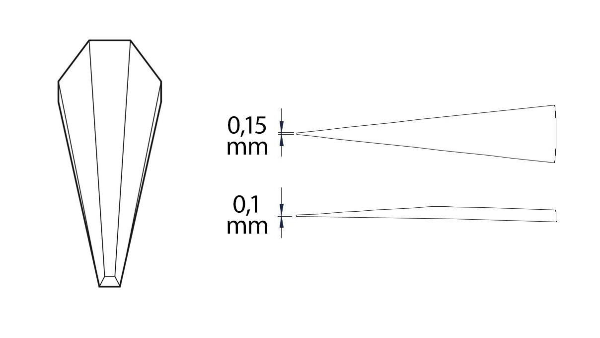 Beco Technic brucelles, Forme 1, Alliage spécial, NC, 120 mm