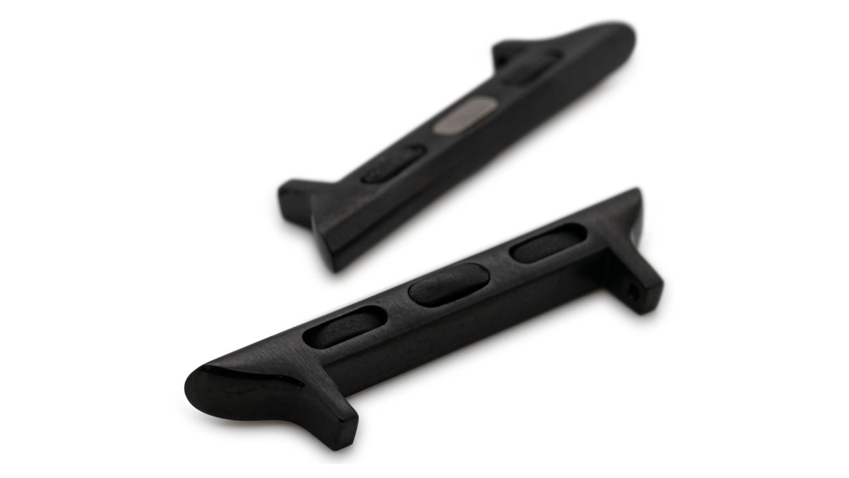 Connectoren für Smart Watches, 1 Paar, schwarz, für Gehäuse 42-45 mm, Stegbreite 24 mm