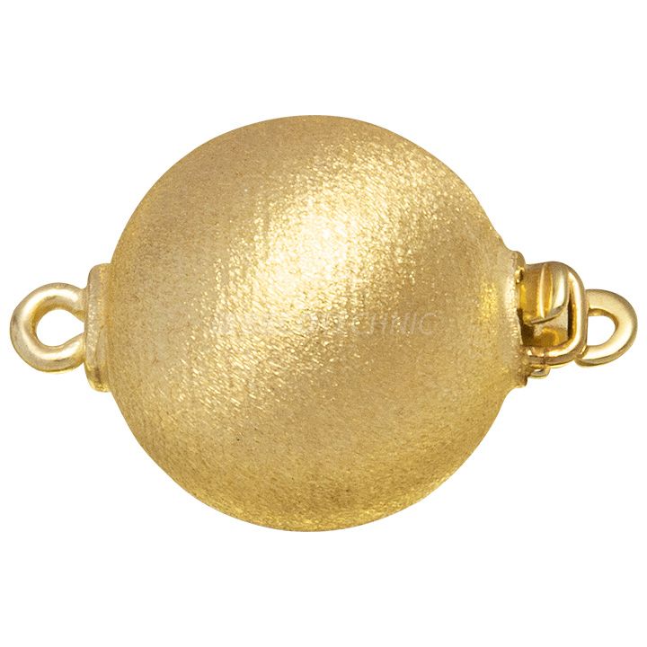 Fermoir de forme boule 925/-argent doré Ø 12 mm satiné