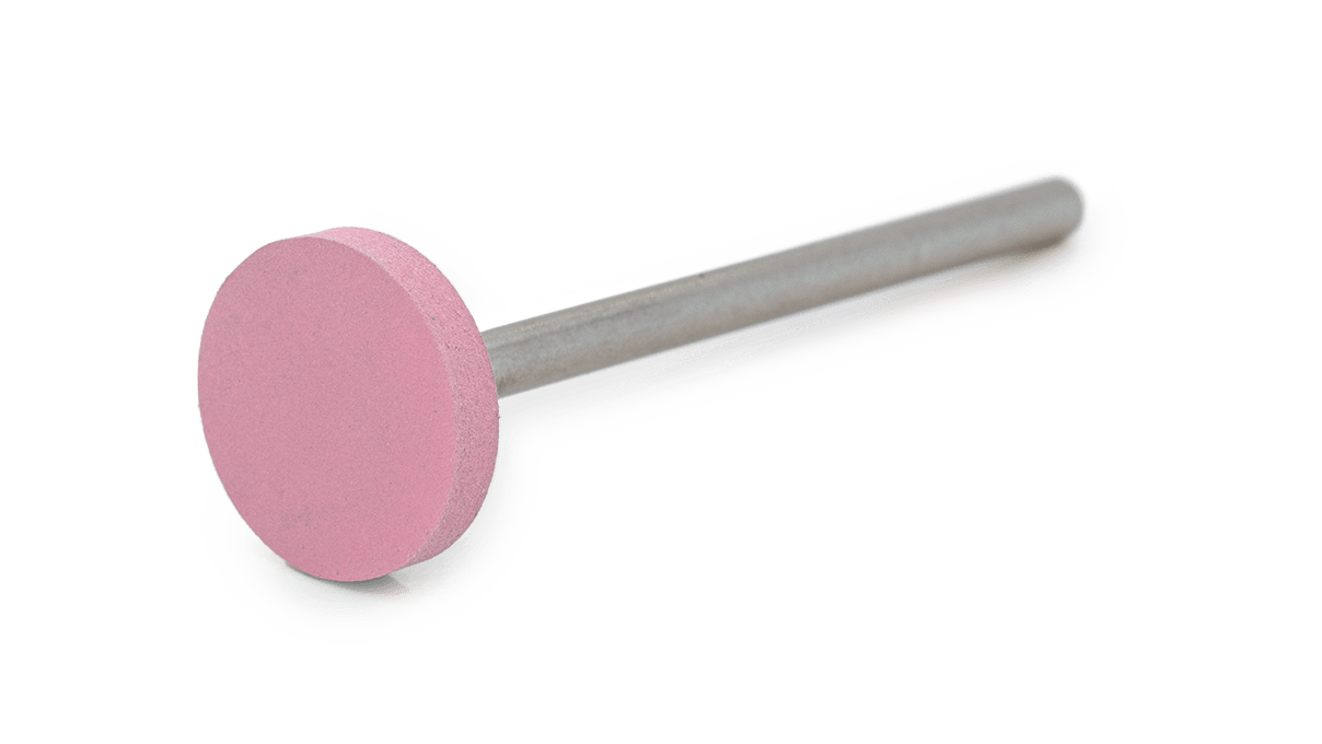 Polissoir Universal, rosé, roue, Ø 11 x 2 mm, souple, grain très fin, tige HP