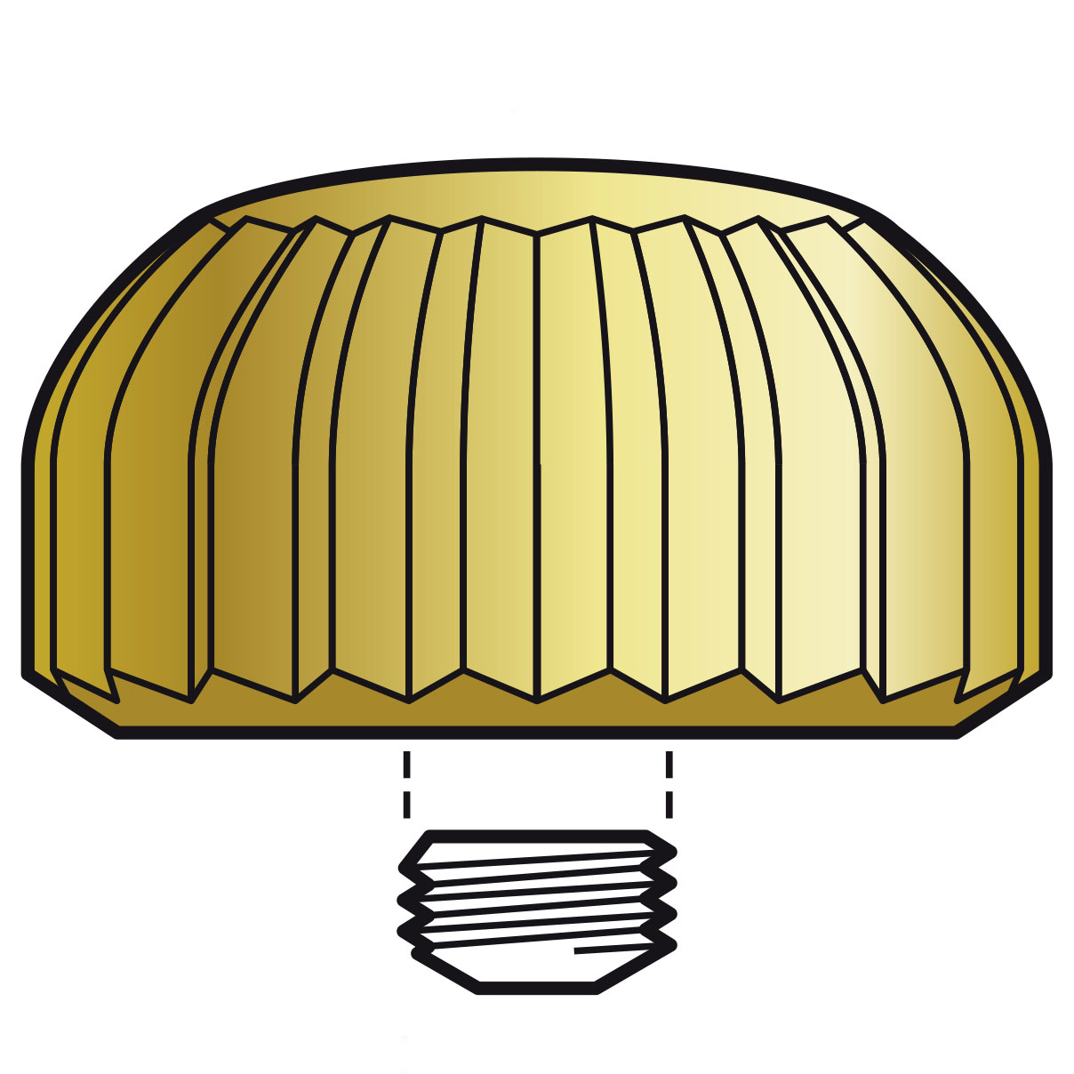 Couronne Bret 916 B, 3 microns jaune, Ø 4,0, tubus 2,5, filetage 0,9, étanche