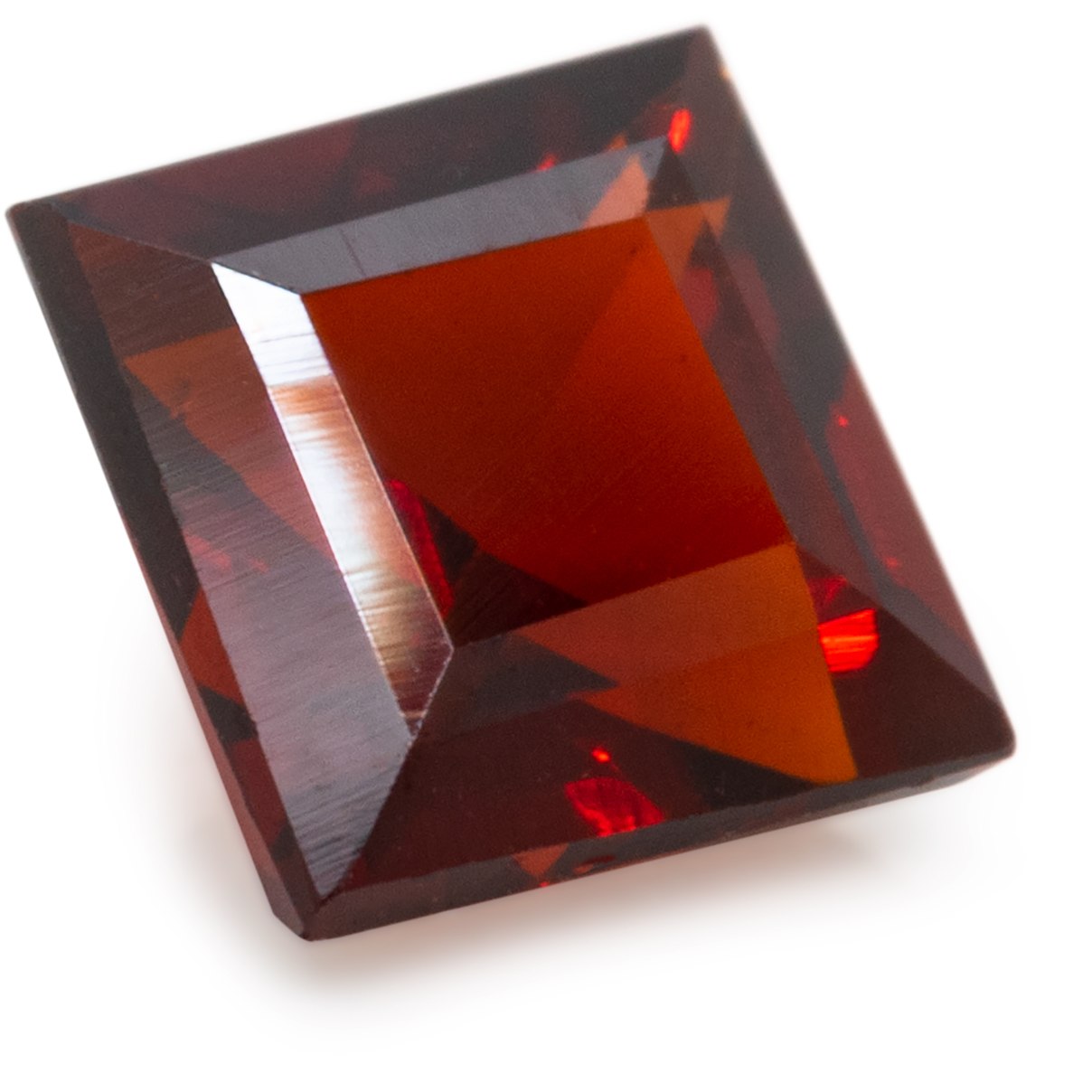 Grenat, rouge, carré, 3 x 3 mm