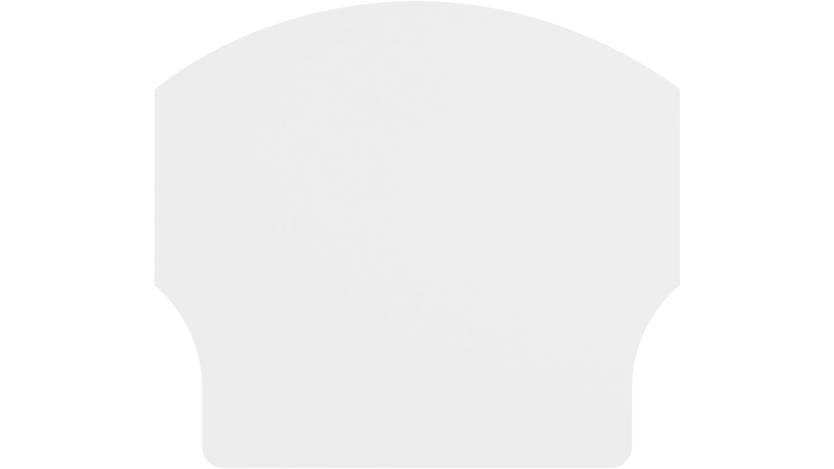 Tapis de travail antistatique, souple, forme incurvée, 269 x 239 mm, blanc