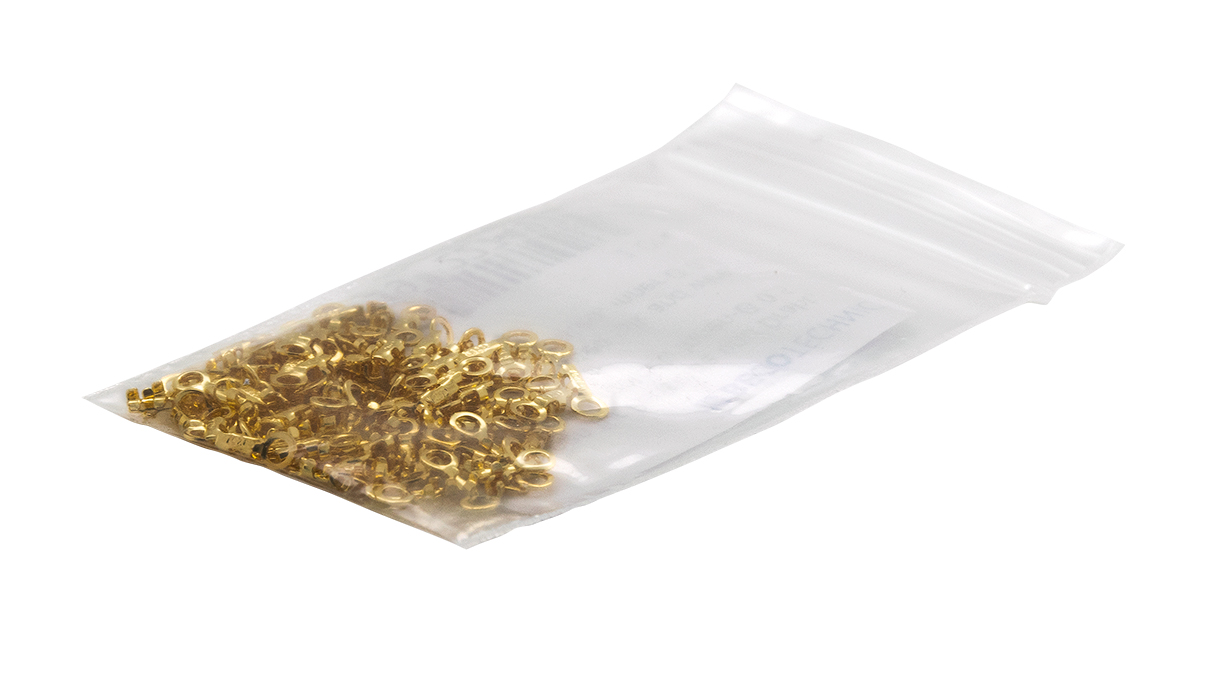 Capuchons pour soie perlée et fil, argent 925/-, doré, Ø intérieur 0,5 mm, 100 pièces