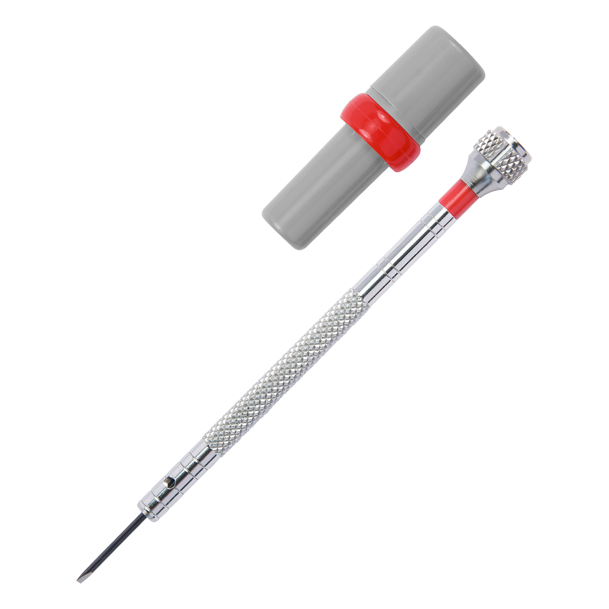 Tournevis à fente Basic, 1,2 mm, meulé en V, rouge, 4 mèches  de rechange