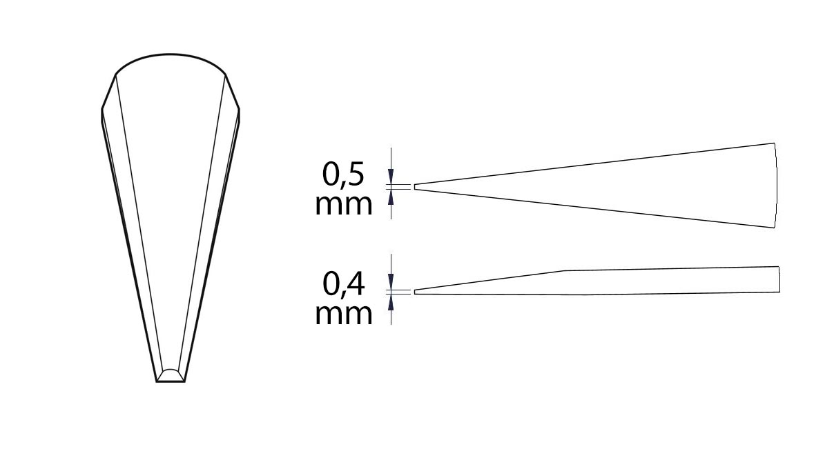 Beco Technic brucelles, Forme AA, Acier inoxydable, SA, 130 mm