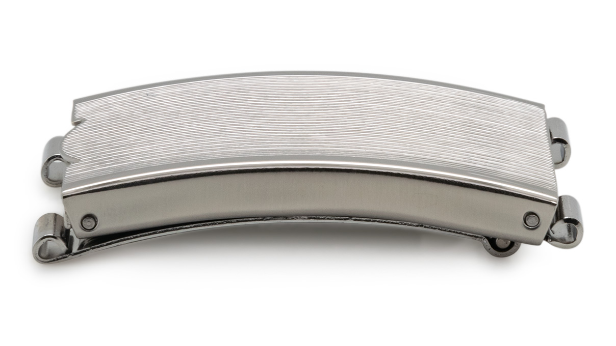 Boucle déployante pour bracelet, coup/largeur: 10 mm, 18 mm, Extensible, Partiellement satiné, Silberfarben, Acier inoxydable