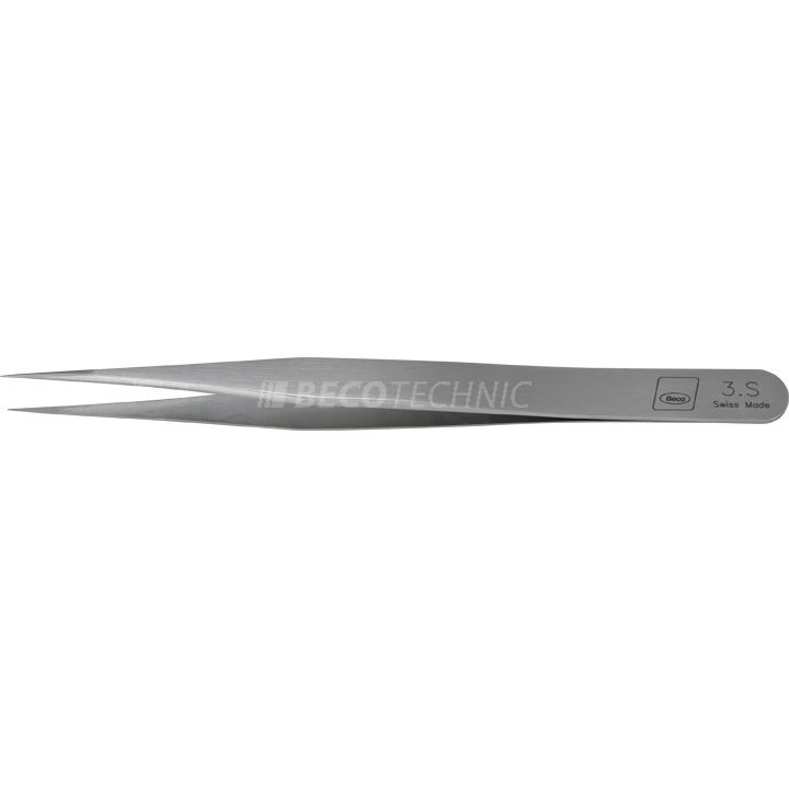 Beco Technic Brucelles forme 3, INOX, très fin pour des spiraux, 120 mm