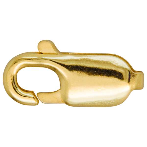 Mousqueton, coulé, forme italienne, bombé, tombac doré, 12 mm