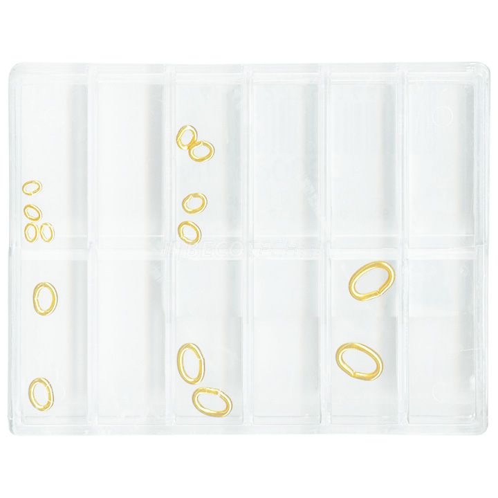 Assortiment de 14 anneaux de reliure, Ø 3 - 7 mm, ovale, 333/- OJ