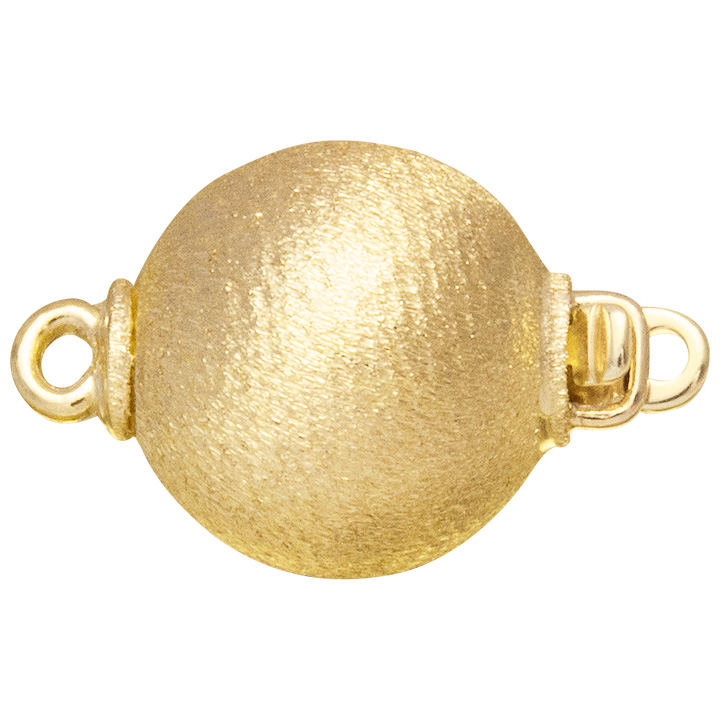 Fermoir de forme boule 925/-argent doré Ø 10 mm satiné