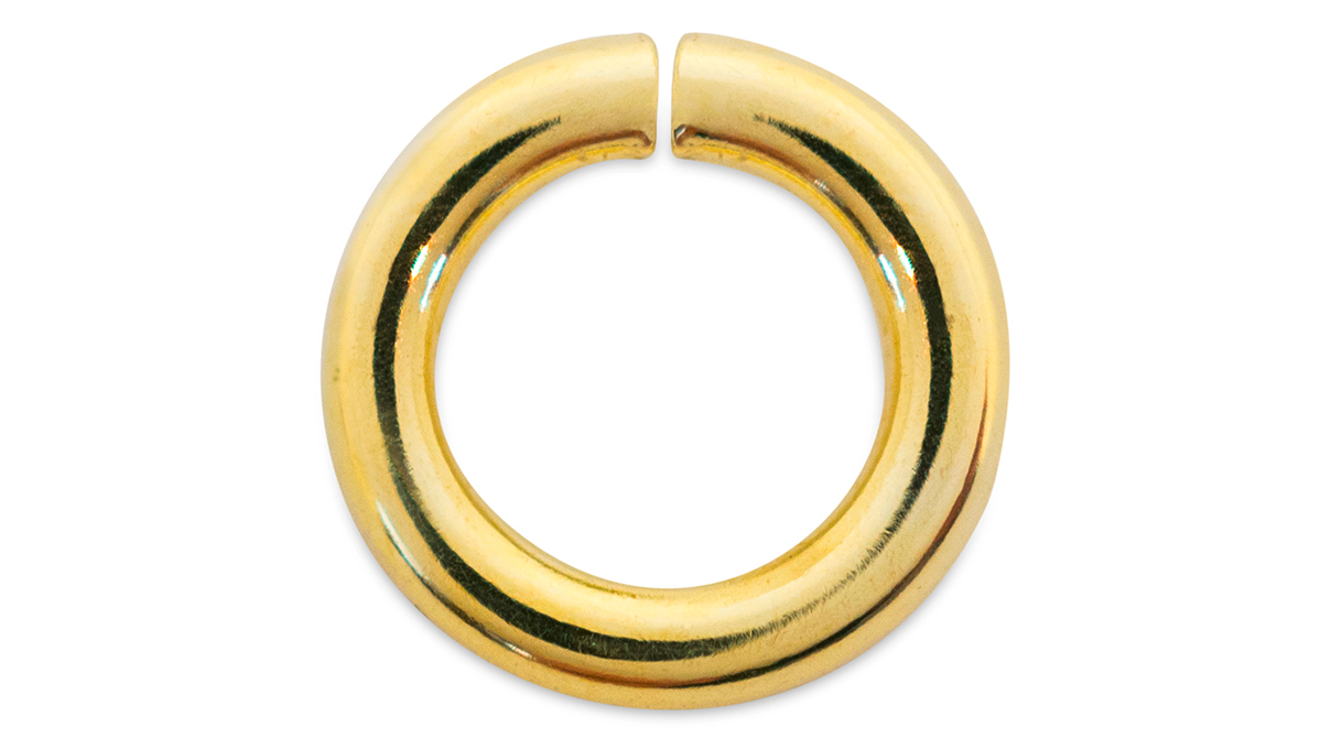 Anneaux brisés ronds, 750/- Or jaune, Ø 4 mm, Épaisseur 0,8 mm