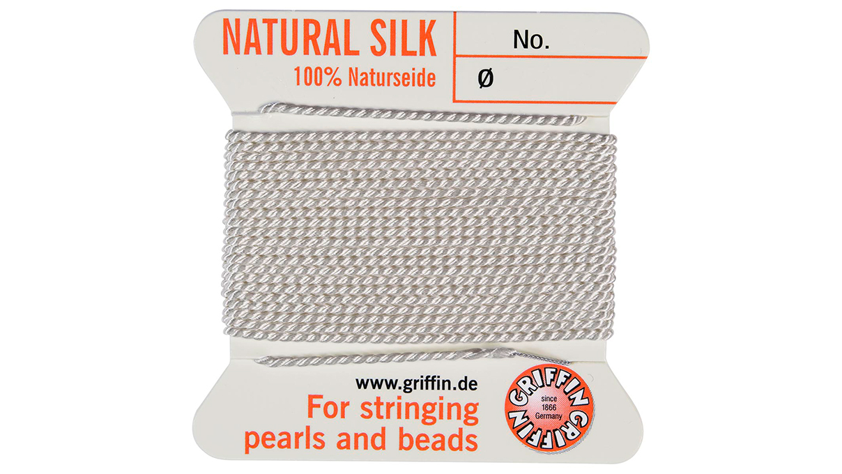 Naturseide beige 1 Nadel ca. 2 m Stärke 14