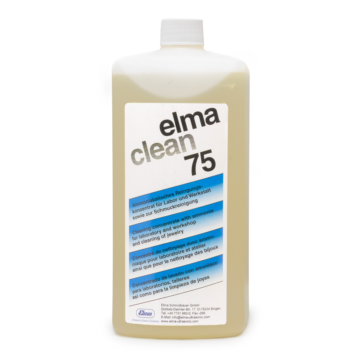 Elma Clean 75, concentré, avec ammoniaque, pour la bijouterie, 1 l