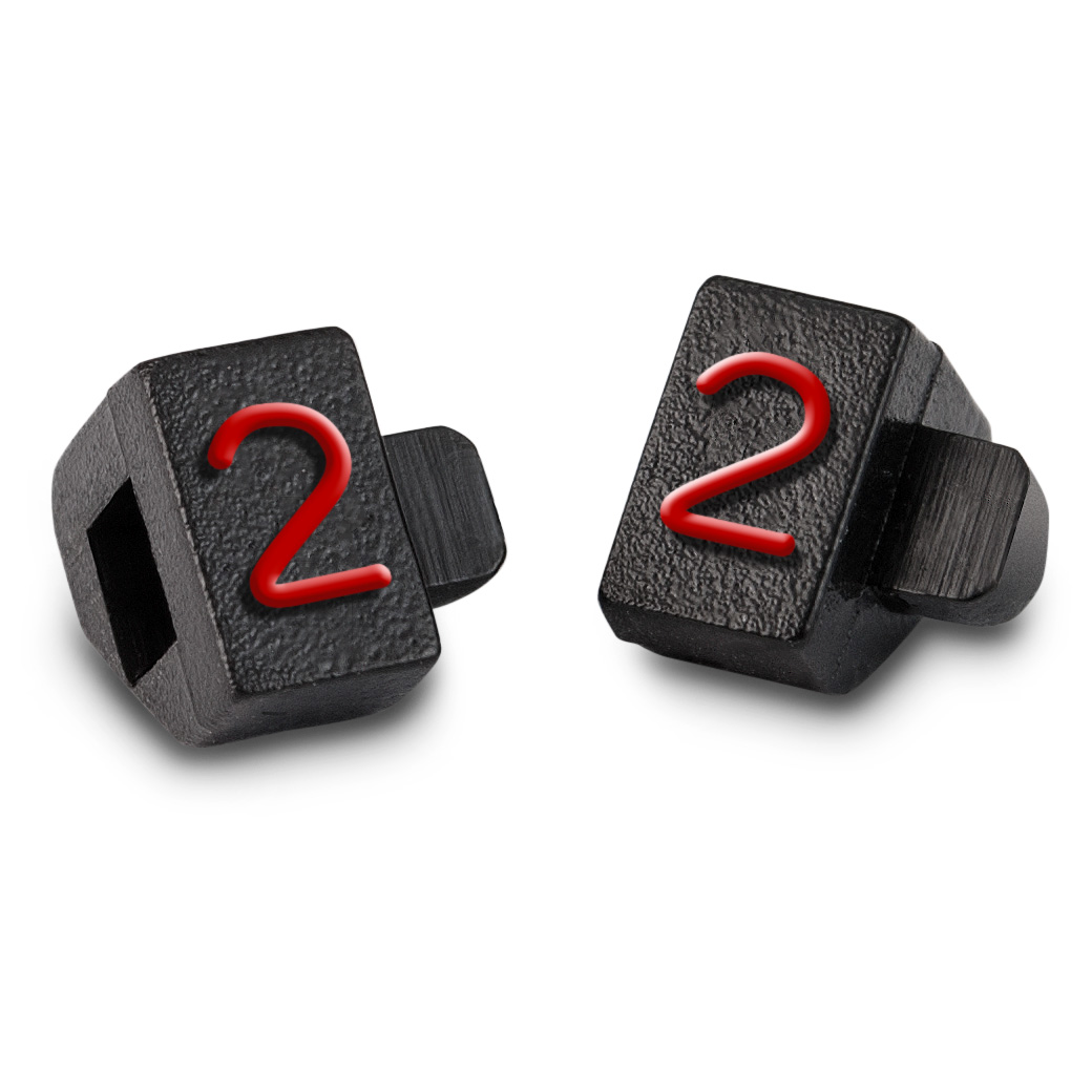 Étiquette de prix imprimé avec : "2", Noir, Rouge, 100 pièces