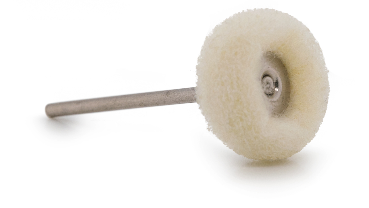 Roue d'affilage, Ø 25 mm, blanche, sans abrasif, tige HP