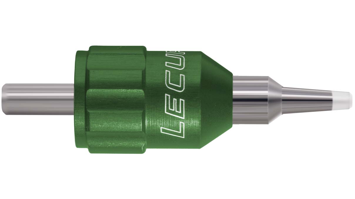 Lecureux tête de tournevis Screw-On, Ø 1 mm, vert, avec porte-mèche et protection nylon