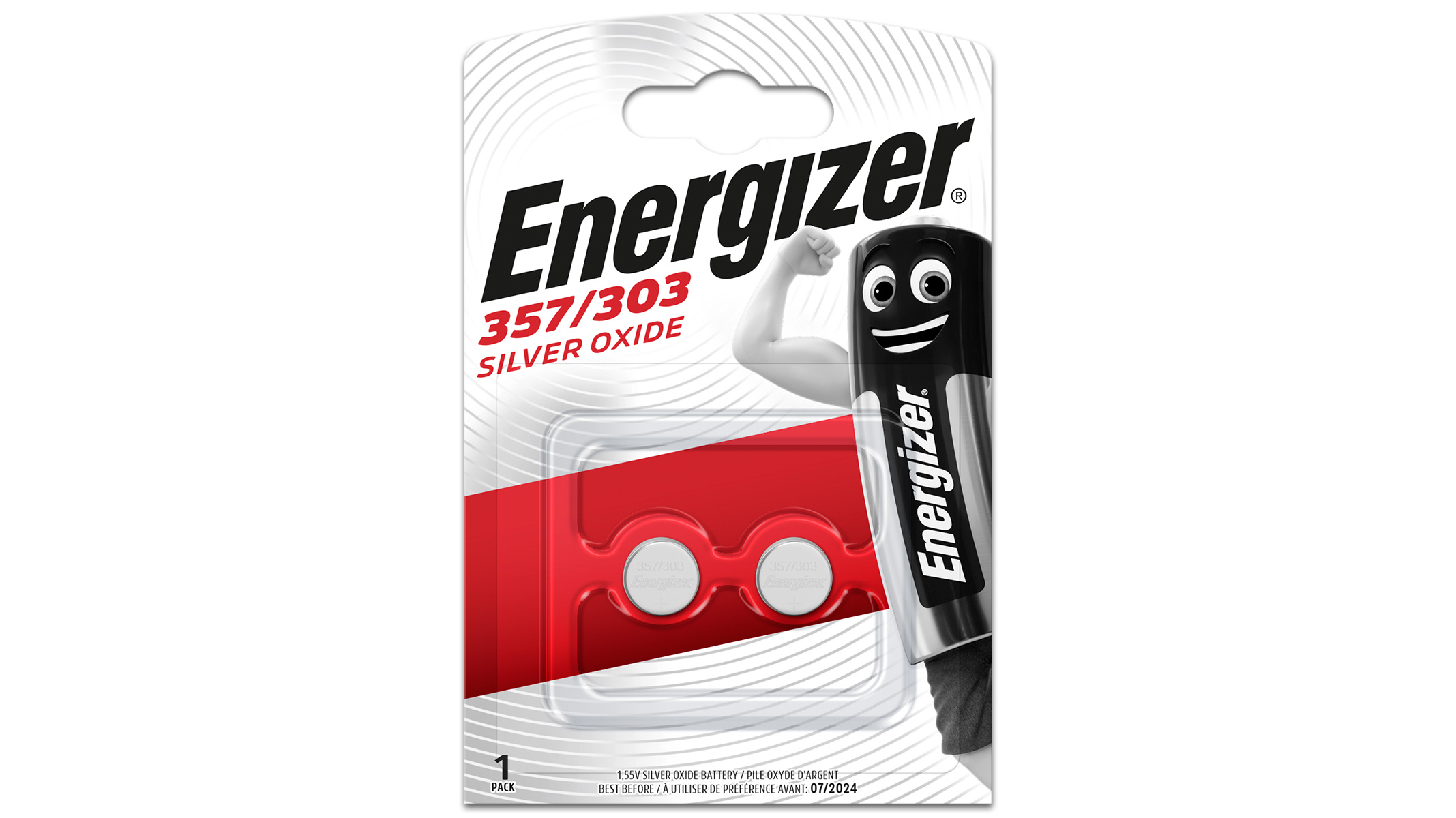 2 Piles Energizer EPX76 dans un blister (SR44/357/303)