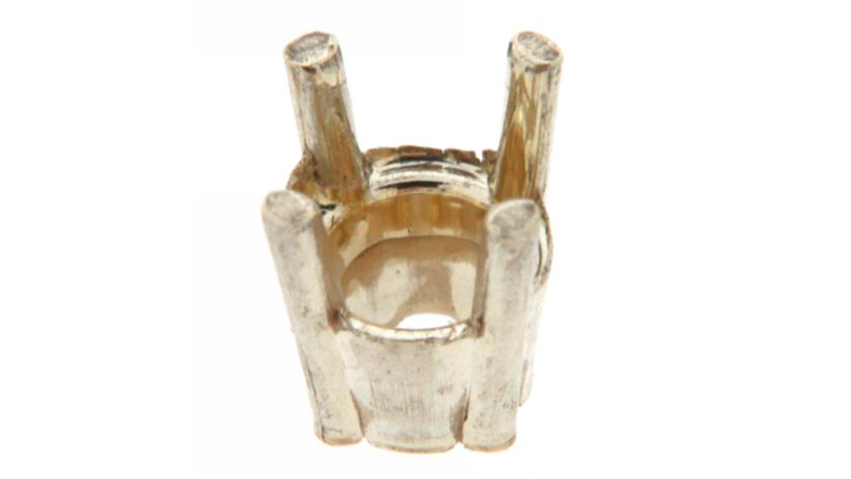 Chaton à 4 griffes, conique, 585/- or blanc, pierre de Ø 1,8 - 2 mm