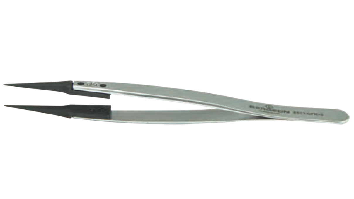 Bergeon 6571-CFR-5 brucelles type 5, très fines, acier antimagnétique, embouts en fibre de carbone