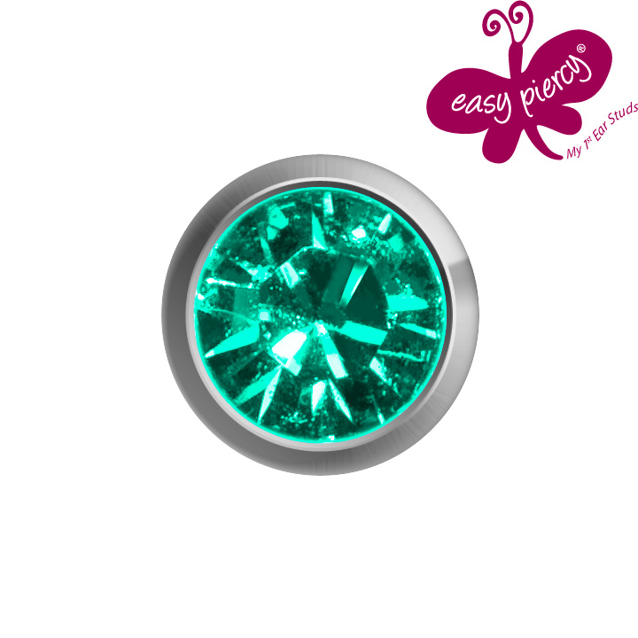 Easy Piercy Comfort 1 paire de boutons d'oreilles, Ø 3,95 mm, titane, imitation turquoise