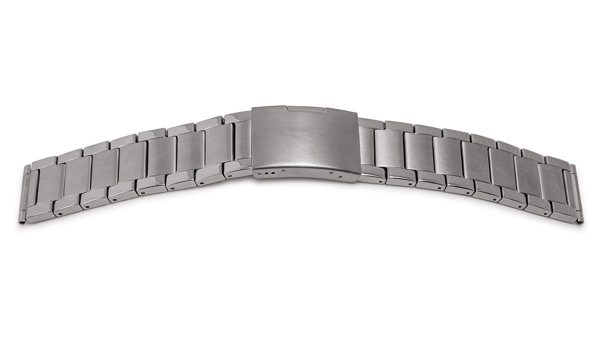 Bracelet en métal pour homme, acier inox, poli, satiné plié, attache 22 - 24 mm