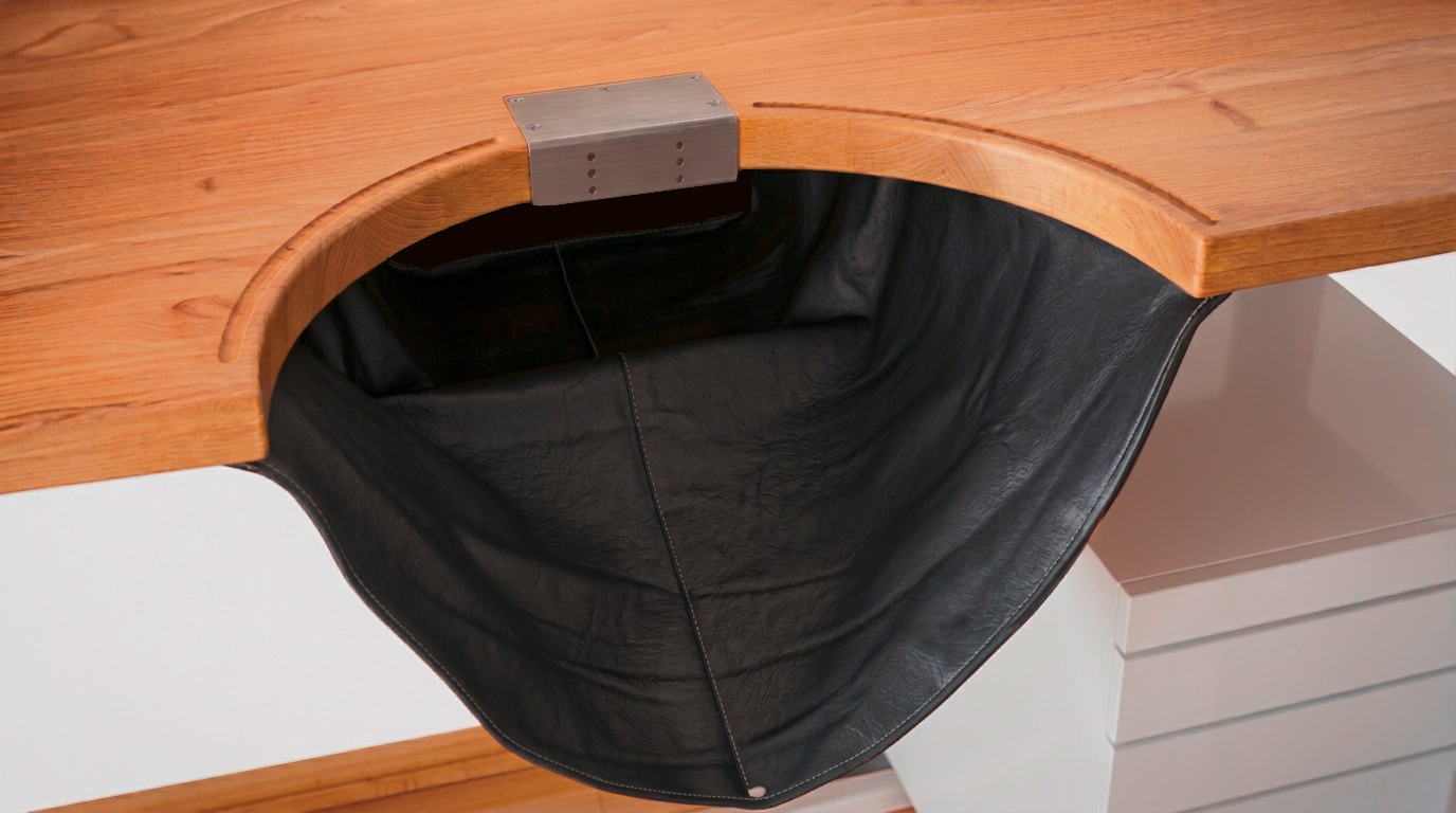 Peau pour établi, cuir de vache, noir, 90 cm