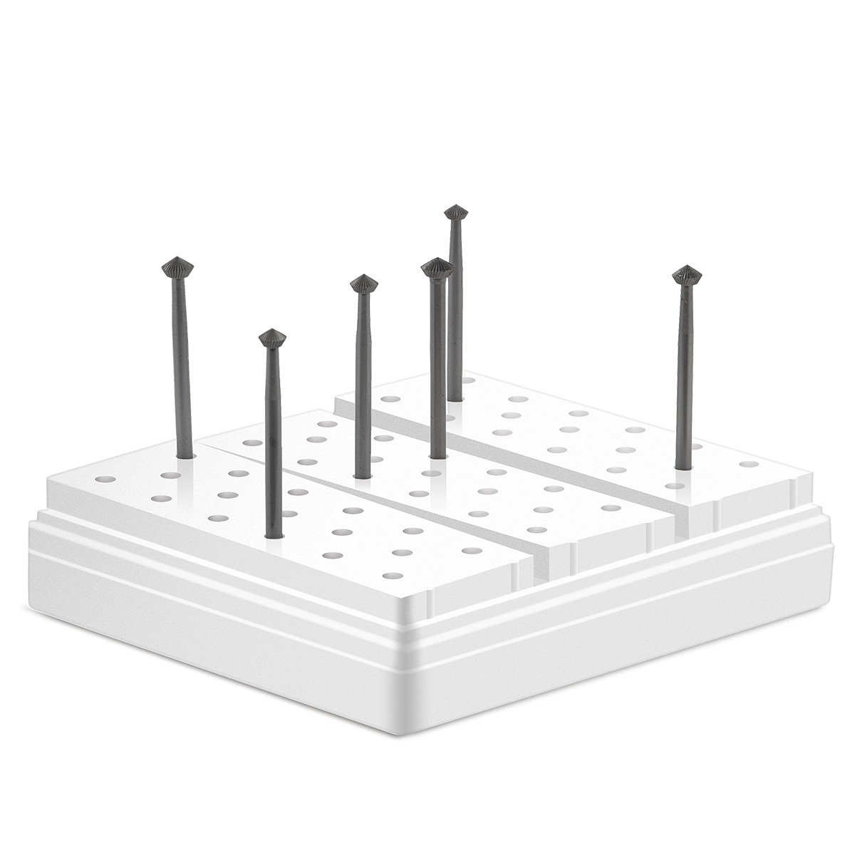 Support pour outils avec tige Ø 2,35 mm, 51 trous, avec couvercle, plastique