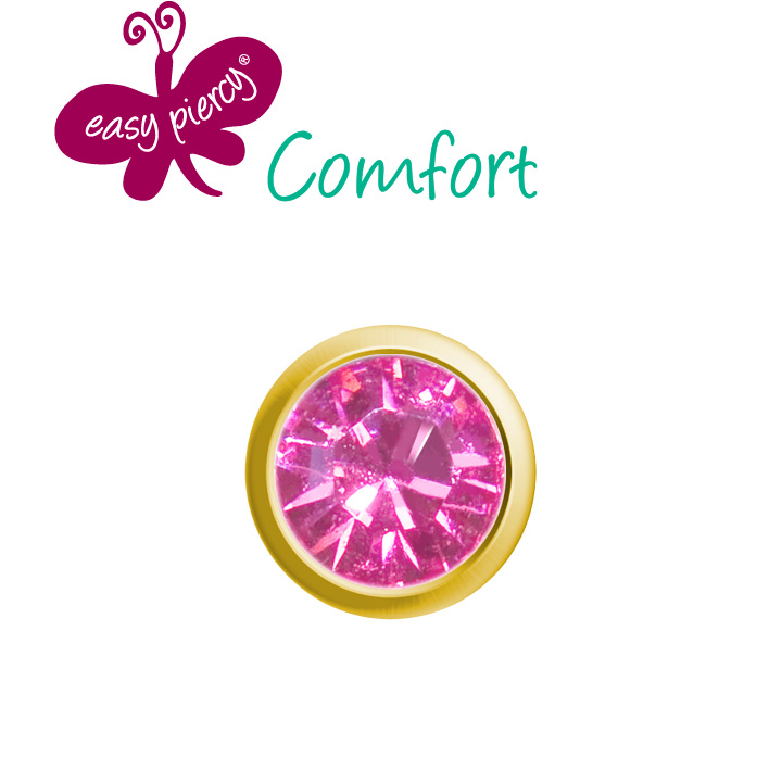 Easy Piercy Comfort 1 paire de boutons d'oreilles Ø 2,95 mm, doré, imitation rosé