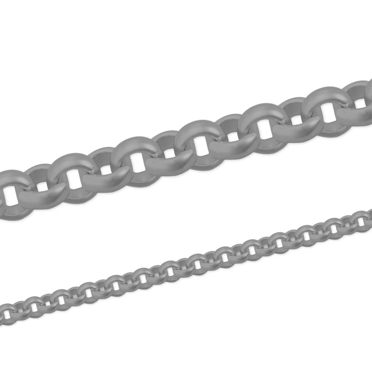 Chaîne maille ronde, 935/- argent, oxydé, fil profilé, rond, largeur 3 mm