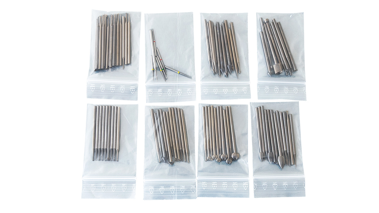 Assortiment de 88 fraises diamantées, HM et WS, diverses dimensions