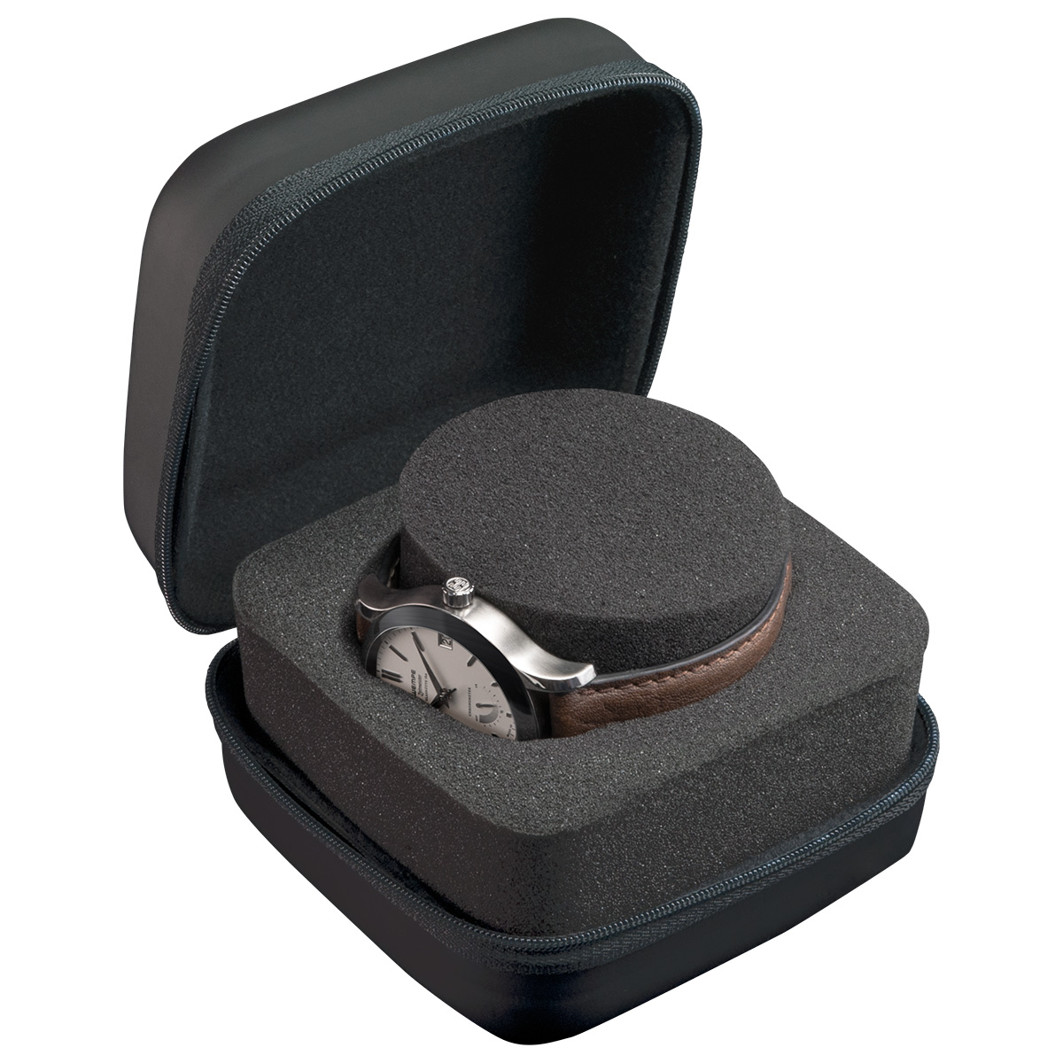 Watch Box ProtectMax étui robuste pour les grandes montres, coque dure, en matière plastique noire mate