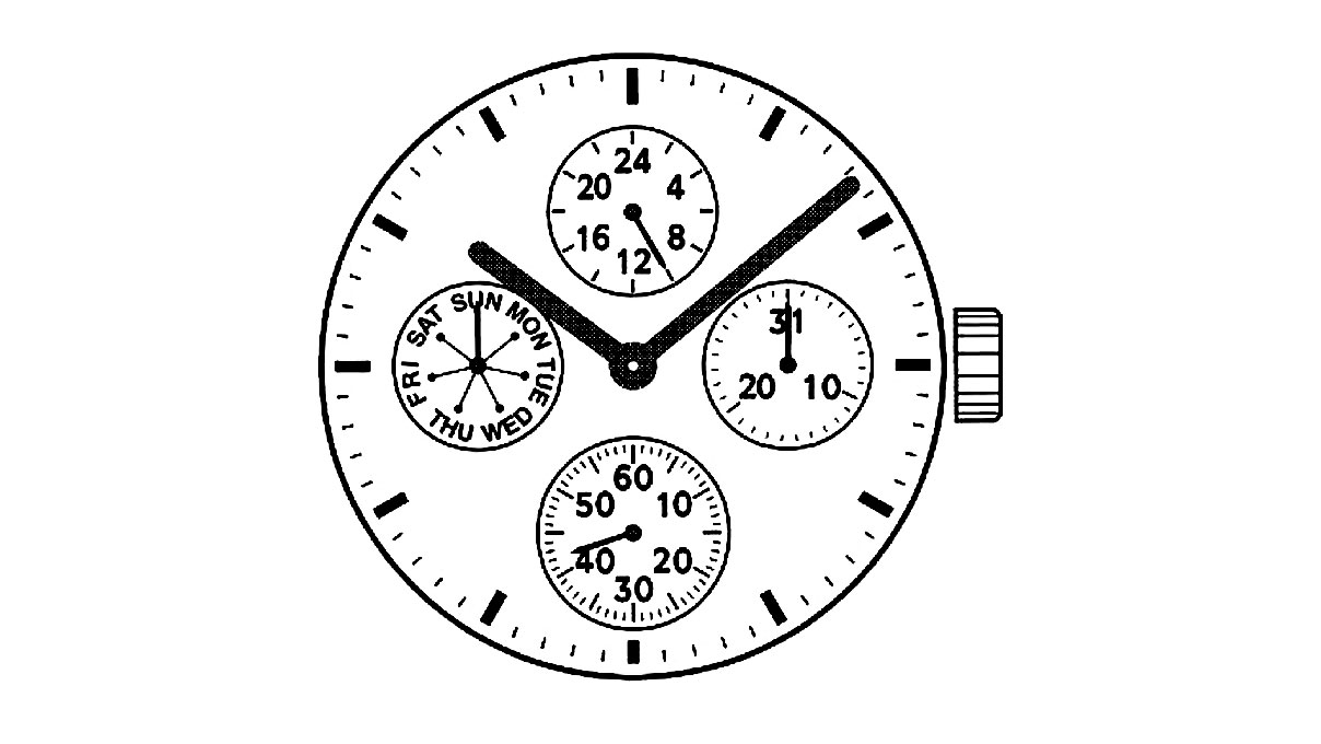 Mvt. Shiojiri (Seiko SII) VD74 H1 10 1/2''' DATE3/DAY9 SS 24H Quartz