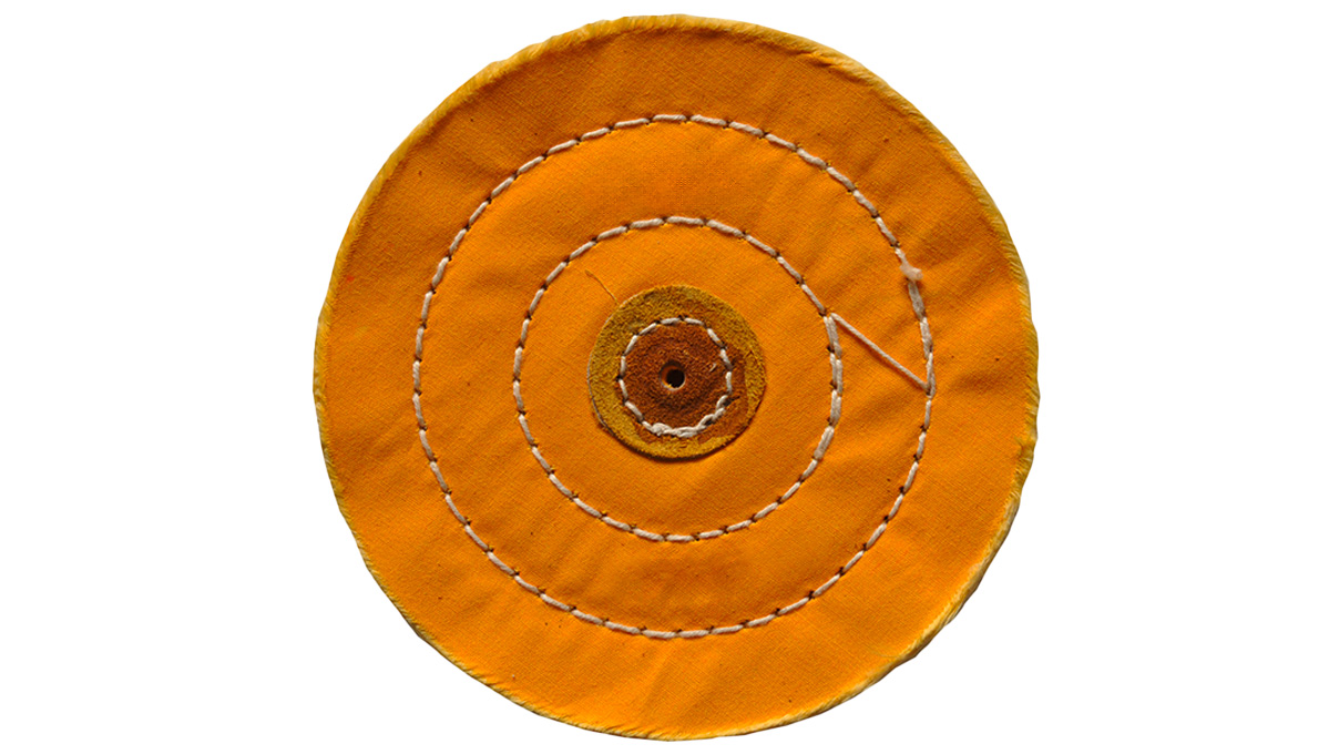 Disque de polissage, coton, jaune, Ø 100 mm, largeur 25 mm