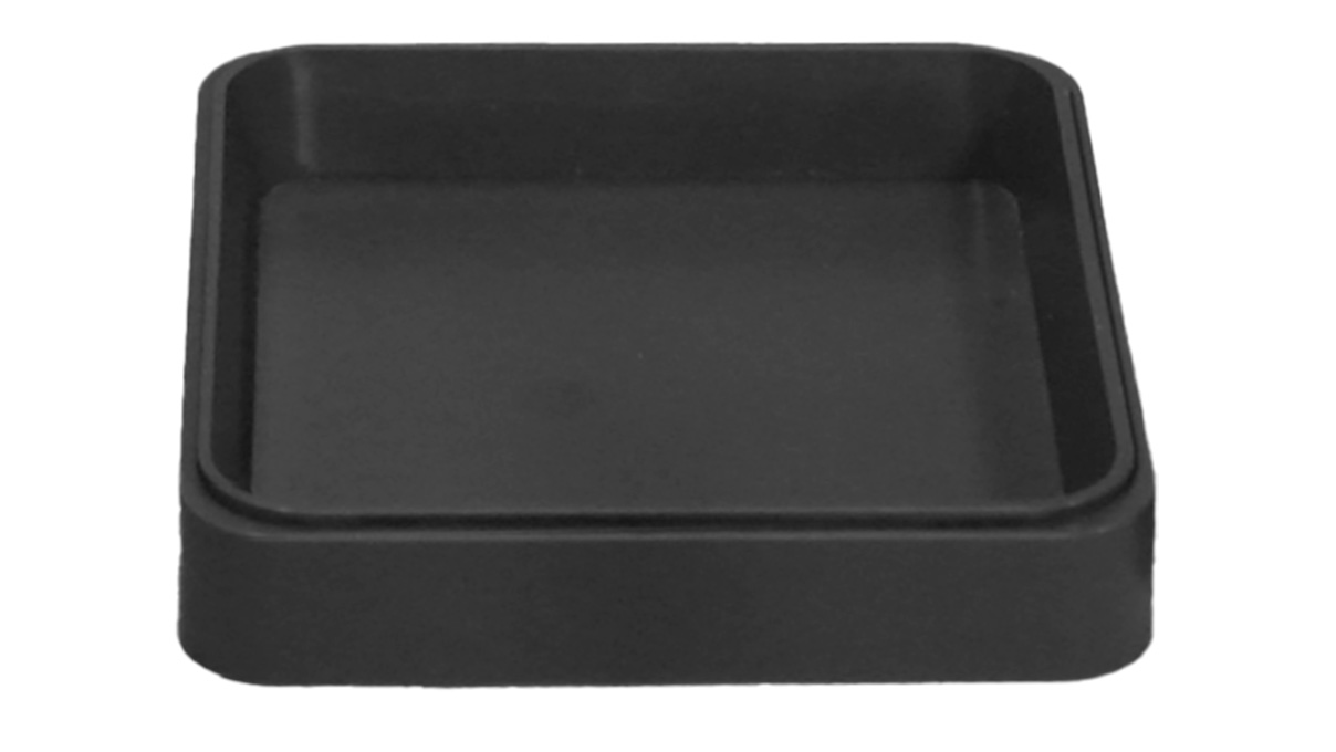 Bergeon plateau N°2379 CN, noir, en plastique, carré, 70 x 70 x 13 mm