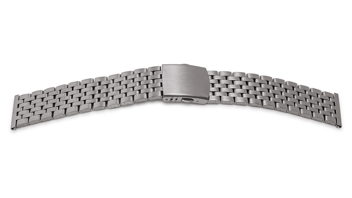 Bracelet métallique, acier inoxydable satiné, plié, largeur d'attache 20 - 22 mm