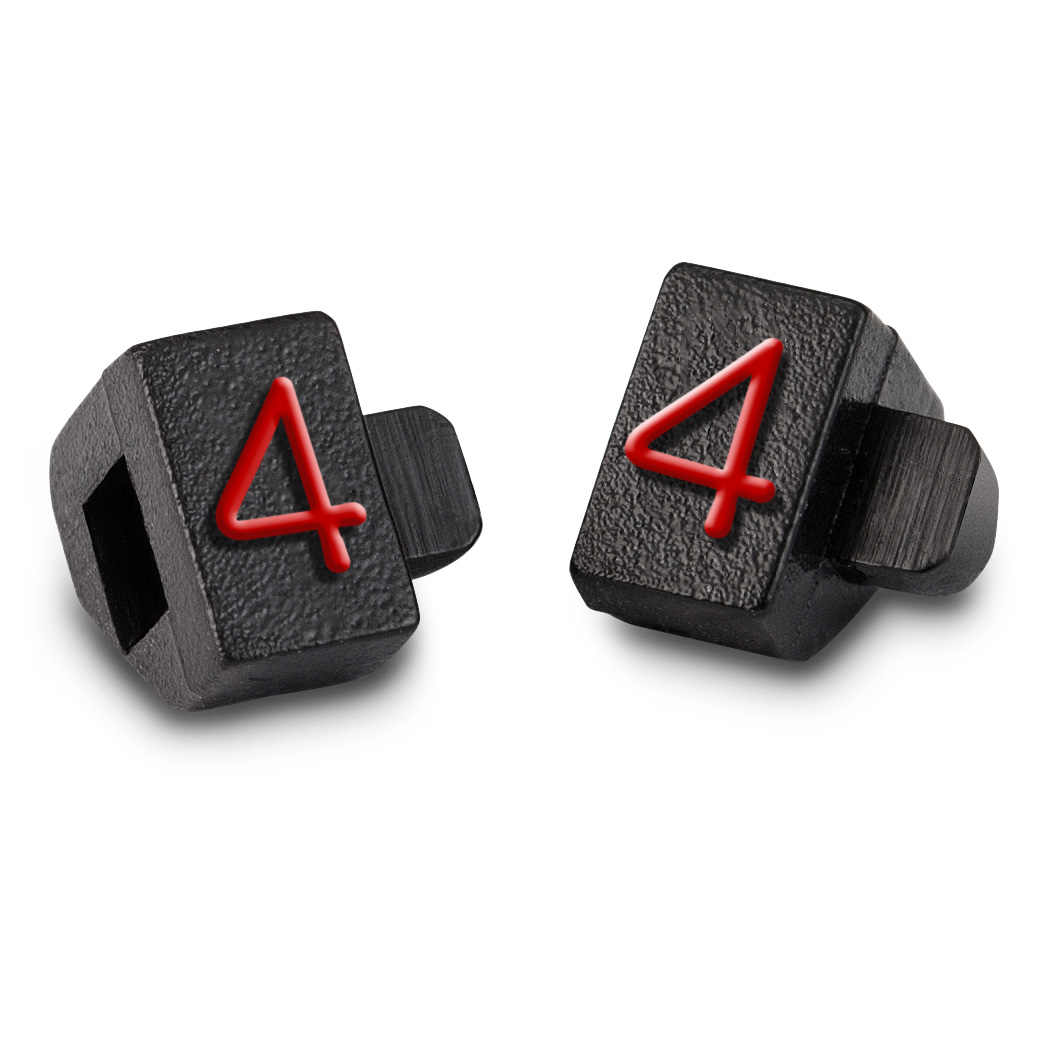 Étiquette de prix imprimé avec : "4", Noir, Rouge, 100 pièces