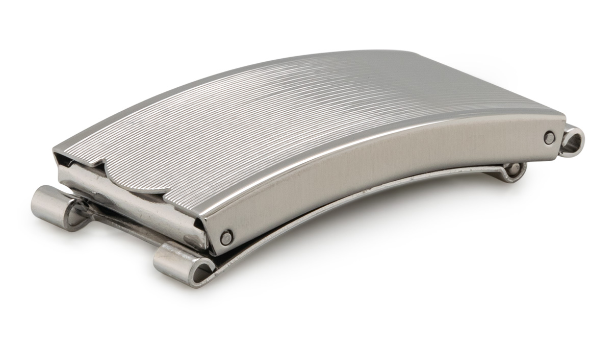 Boucle déployante pour bracelet, coup/largeur: 10 mm, 18 mm, Extensible, Partiellement satiné, Silberfarben, Acier inoxydable