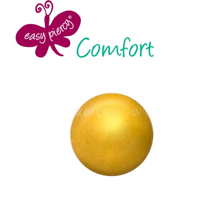 Easy Piercy Comfort 1 paire de boutons d'oreilles Ø 2,95 mm, doré, boule