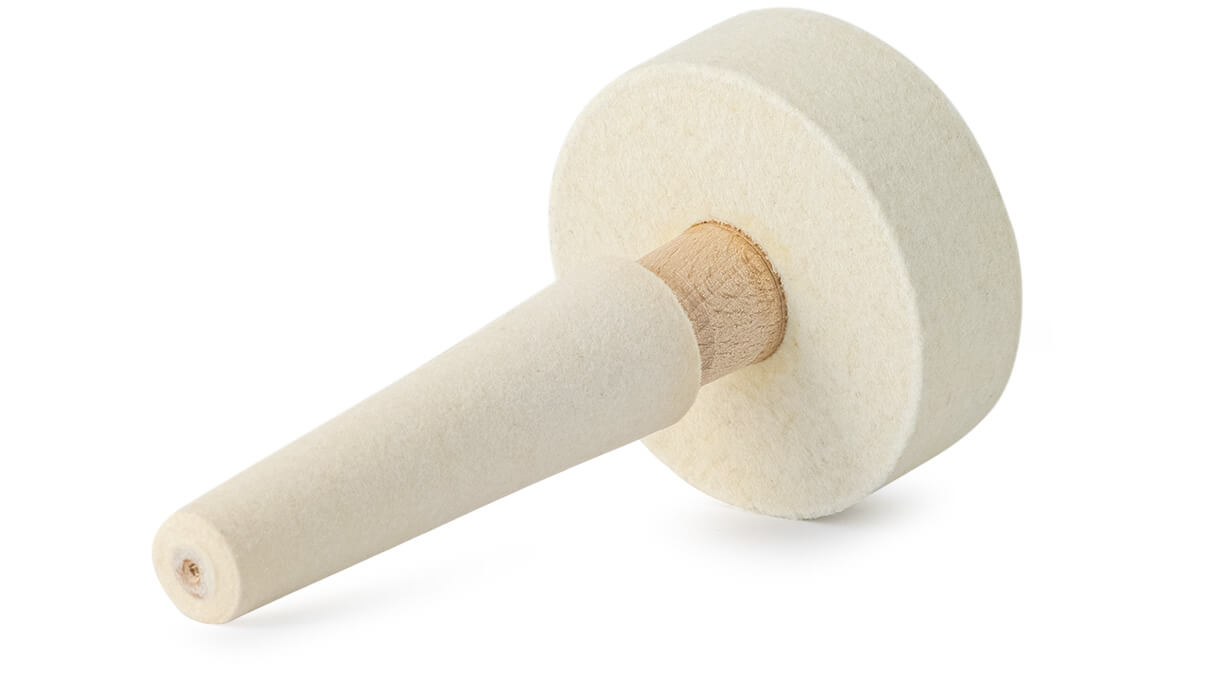 Cône en feutre avec disque, feutre de laine, blanc, cône Ø 14 - 22 mm, disque Ø 60 x 20 mm