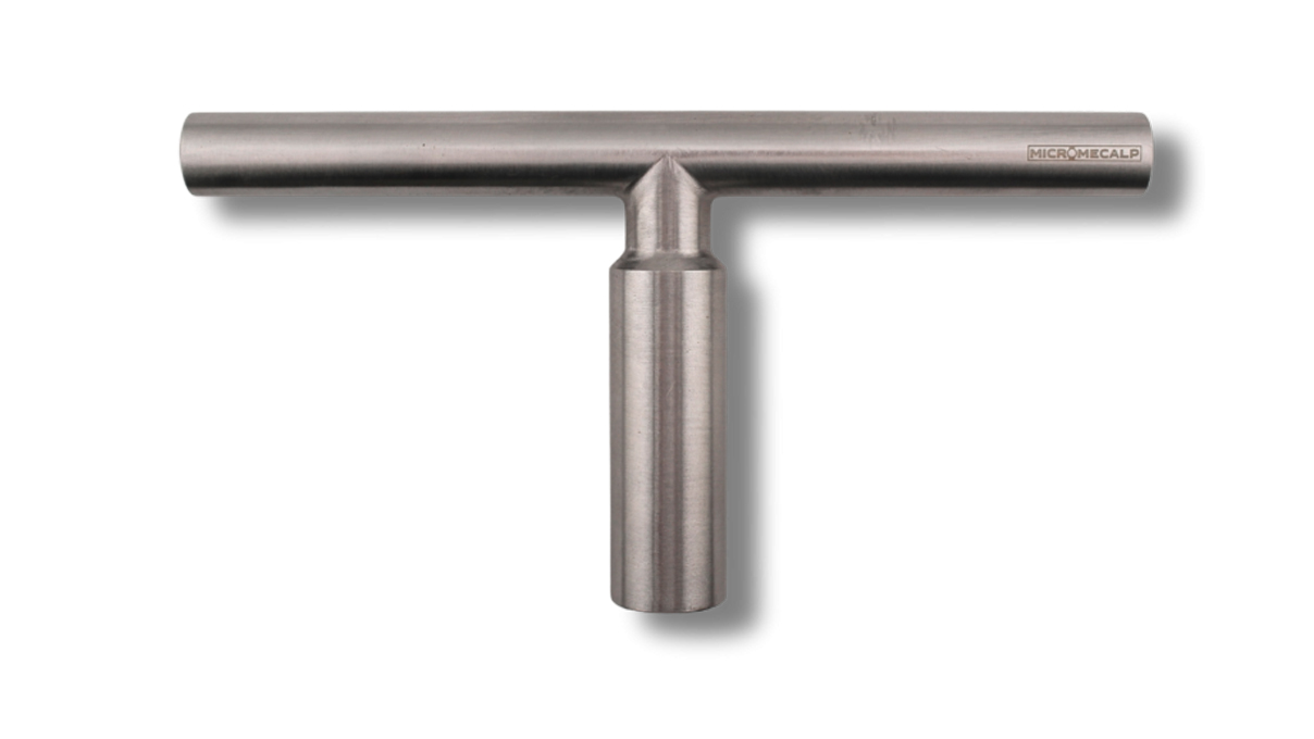 Barre transversale à monter sur le pied de table de lapidage Micromecalp T120, Ø 18 mm, pour l’utilisation d’un chariot de lapidage
sur une unité de ponçage à bande