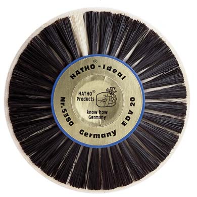 Brosse couche avec centre en plastique Ø 80 mm, poils Chungking avec semelle en tissu noir