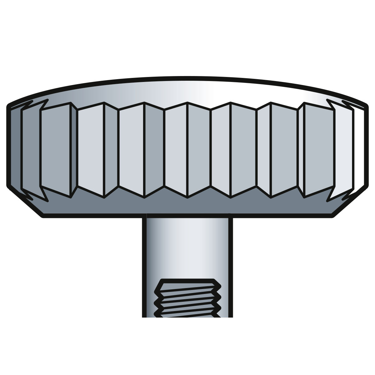 Couronne 920 L simples, acier inoxydable, tube long, Ø 6,3, filetage 1,2, pas étanche